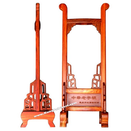 Hand Carved Red Sandalwood Sword Stand1 - 红檀手工剑架1