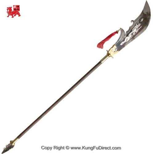 Wenge wood Brass Dragon Head KwandDao 鸡翅木龙头关刀