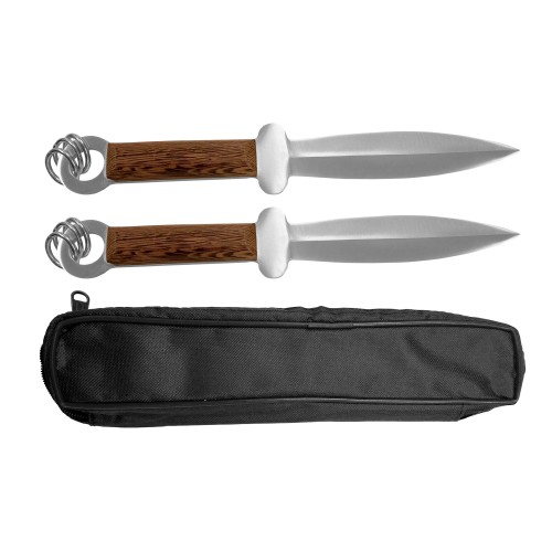 Wushu Double Dagger Stainless Steel Wenge Wood鸡翅木不锈钢 双匕首