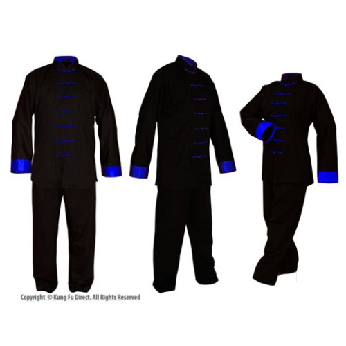 Black Soft Cotton Uniforms with Blue Trim XXL (discontinued)