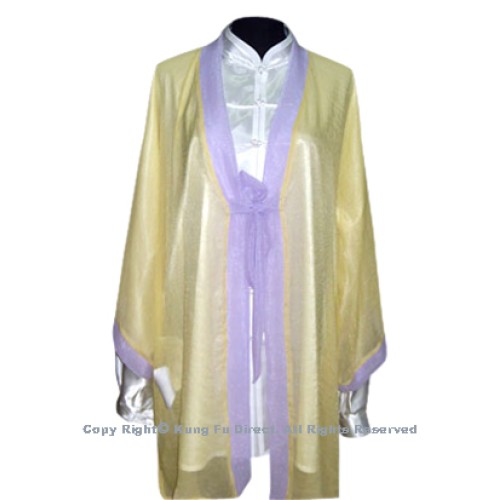 Yellow Shawl with Light Purple Trim－ Shawl Only