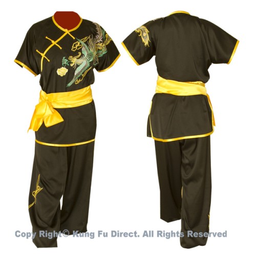 Black Uniform with Phoenix Embroidery